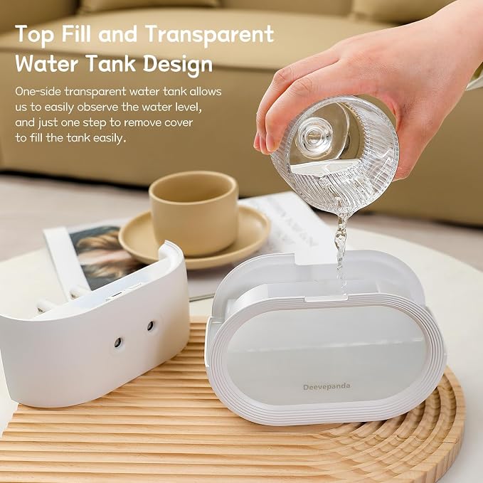 Small Dual Cool Mist Humidifiers for bedroom,500ml Mini Plant Humidifier indoor, Rechargeable Battery Powered Portable Desk Baby Humidifiers for Kids Room Home Baby Nursery, Office - Image 6