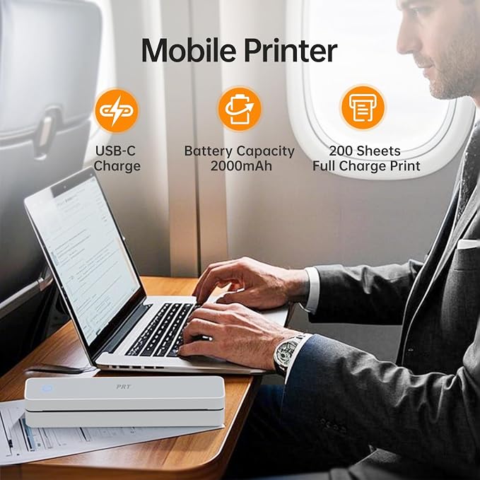 PRT Inkless Portable Printer for Travel, Wireless Thermal Printer for - Image 5