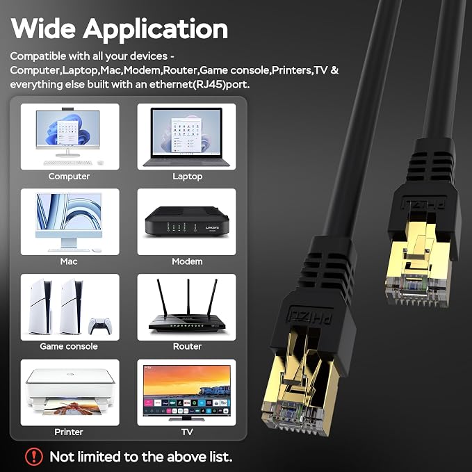 Cat7 Ethernet Cable 50ft, Cat7 3Ft 15Ft 25Ft 50Ft 100Ft 125Ft 150Ft 175Ft 200Ft - Image 7