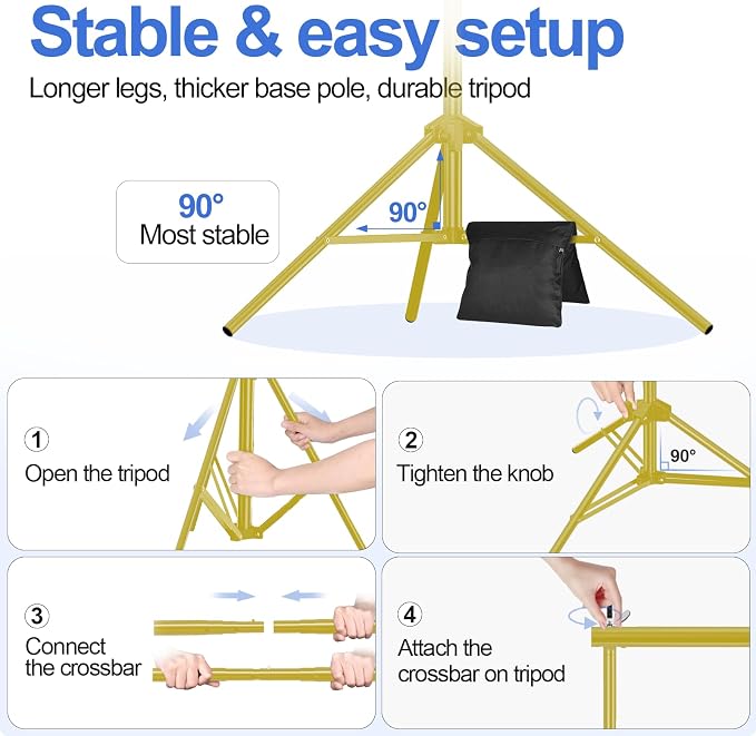 EMART Backdrop Stand 10x7ft Photo Studio Adjustable Background Stand Support kit - Image 5
