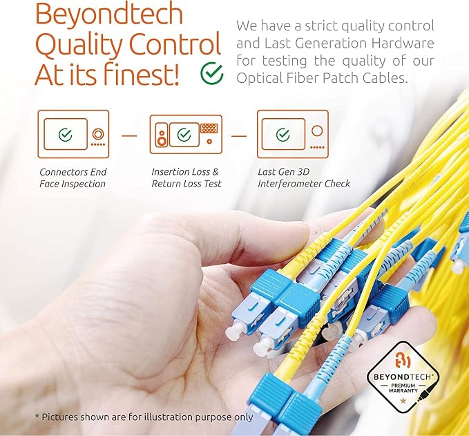 BEYONDTECH 3m LC to LC Fiber Patch Cable – UPC Single-Mode Duplex Fiber Optic - Image 6