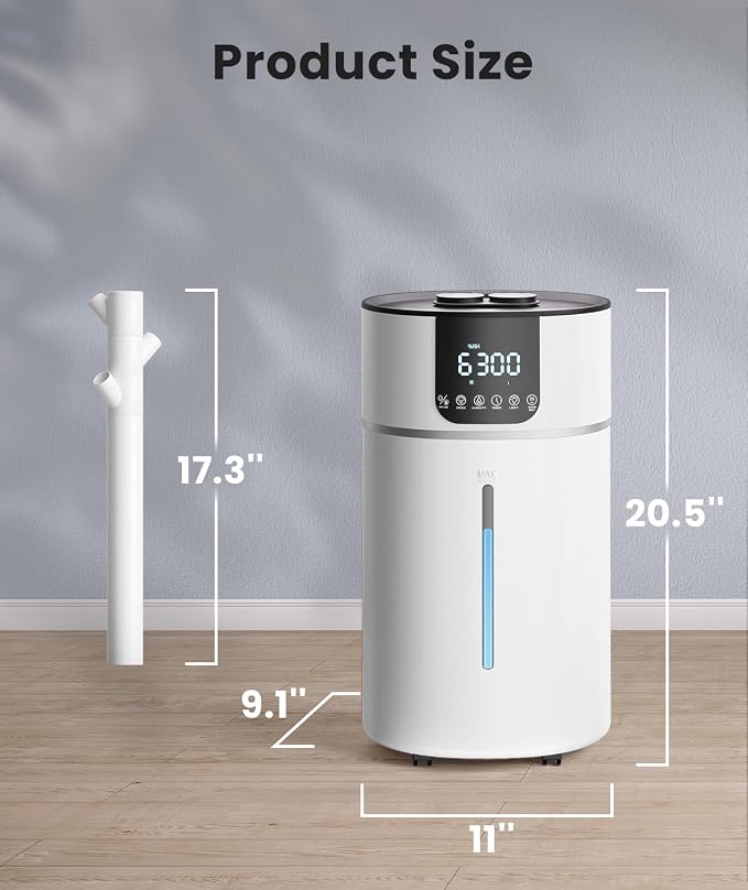 AreShark 4.2 Gal/16L Humidifier Large Room, Cool Warm Mist 2000ft² Whole House Air Humidifiers for Bedroom, Plants, Adults, 60H Runtime, Humidity Setting, Easy to Clean, Top Fill, Extension Tube - Image 9