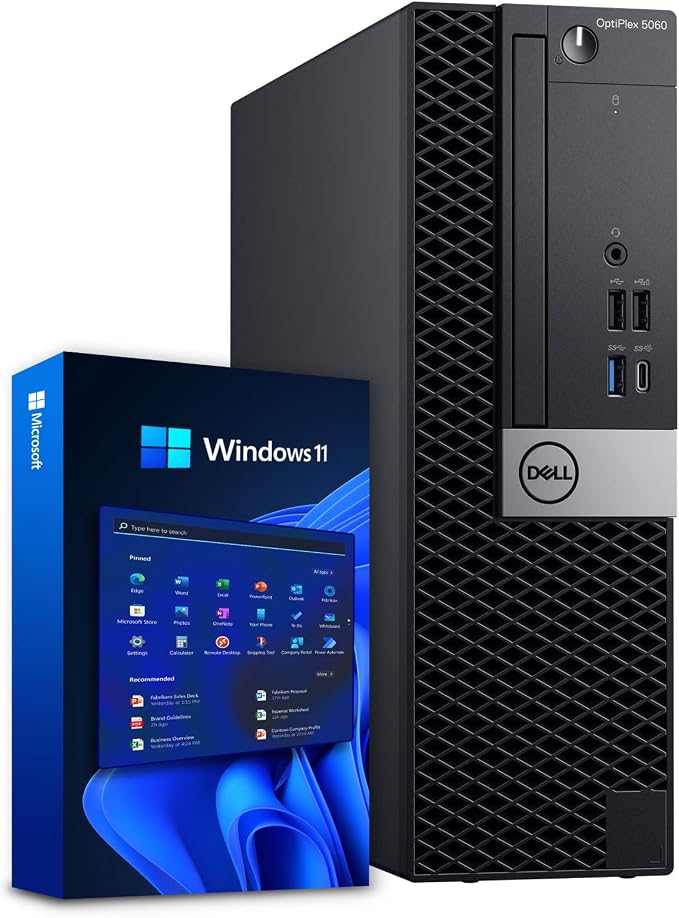 Dell Windows 11 Desktop Computer OptiPlex 5060 | Intel Core i5-8500 Six Core (4.3GHz Turbo) | 16GB DDR4 RAM | 500GB SSD Solid State + 1TB HDD | WiFi + Bluetooth | Home or Office PC (Renewed) by Amazon+Renewed