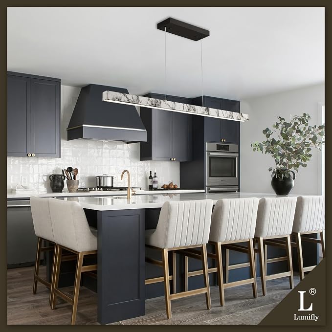 Linear Pendant Lights for Kitchen Island, 39” Modern LED Chandelier for Dining - Image 2