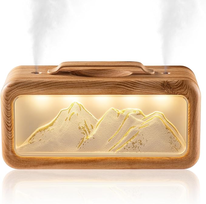 HEEYCEM Humidifiers for Bedroom, 600ml Cool Mist Humidifier with Night Light, 23dB Quiet Operation, Mini Baby Humidifier,for Bedroom, Nursery, Office, Plants(Wood Grain） by Unknown