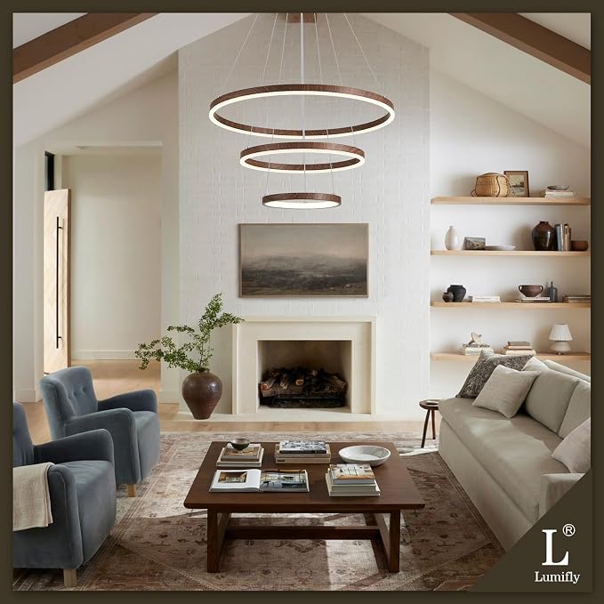 3 Ring Chandelier Modern LED Pendant Light - Image 2