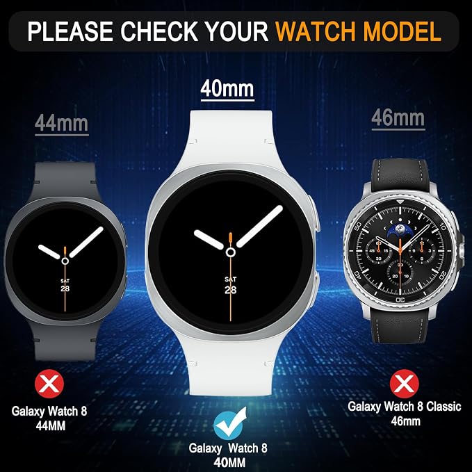 SiHPuoy 4 Pack for Samsung Galaxy Watch 8 Screen Protector 40mm Tempered Glass - Image 2