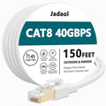Jadaol Cat 8 Ethernet Cable 150ft, 40Gbps 2000MHz Flat S/FTP LAN Patch Cable by Jadaol