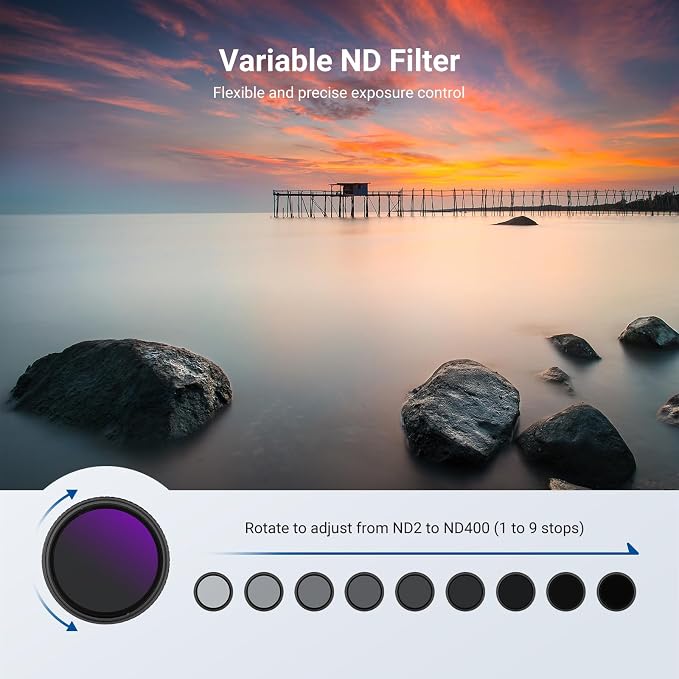 NEEWER 55mm Variable ND + CPL + UV Filter Kit - Image 3
