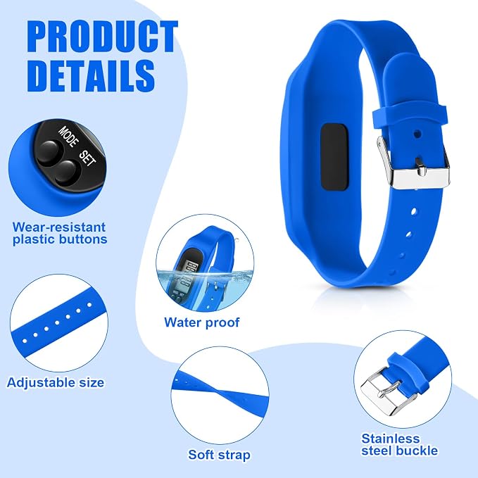 Geyoga Pedometer for Walking Steps and Miles Pedometer Watch Silicone Steps - Image 3