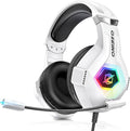 Ozeino Gaming Headset for PC, Ps4, Ps5, Xbox Headset with 7.1 Surround Sound Gaming Headphones with Noise Canceling Mic, LED Light Over Ear Headphones for Switch, Xbox Series X/S, Laptop, Mobile White by Ozeino