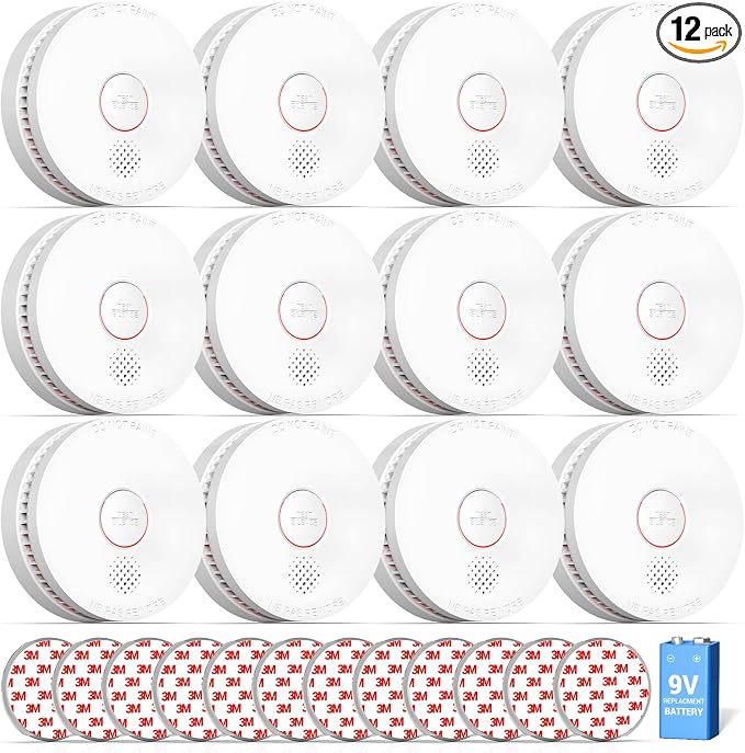 SITERWELL12 Pack Smoke Detector, 10 Year Product Life Fire Alarm by SITERWELL