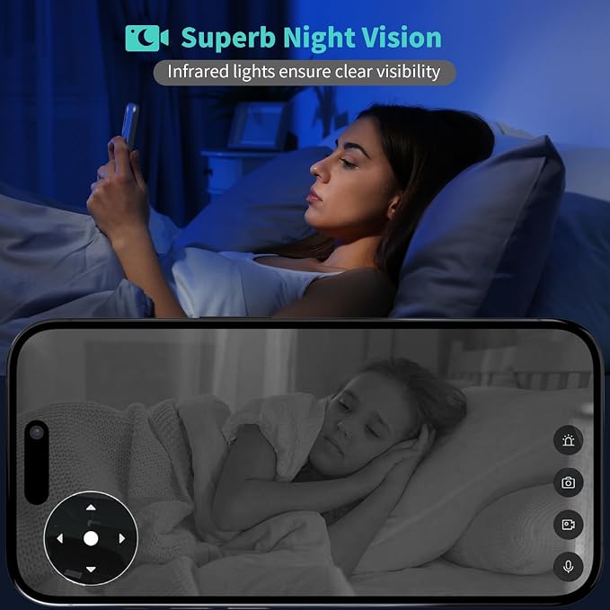 Alaga 3K Indoor Security Camera, 5G and 2.4G WiFi, 360° Pan and Tilt, AI Human - Image 3