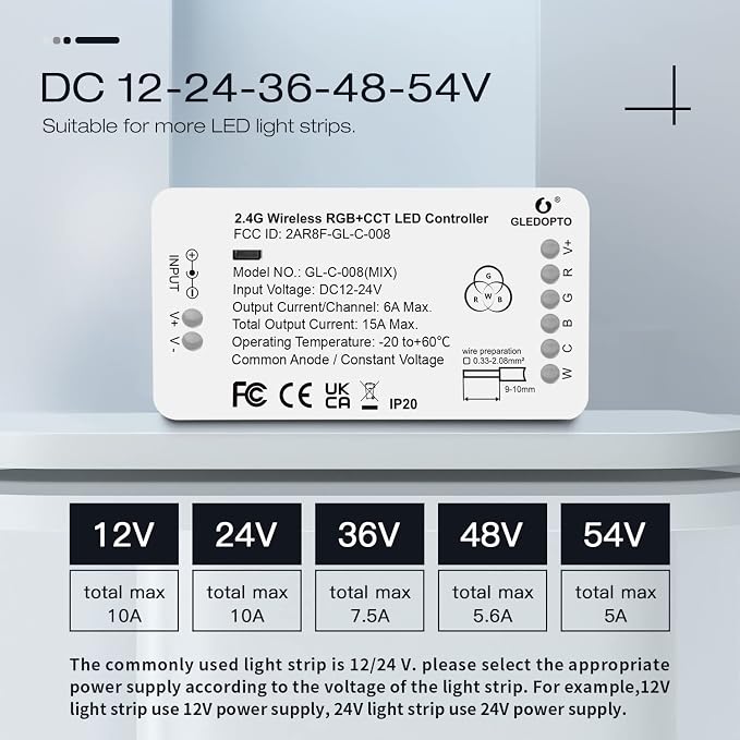 GLEDOPTO ZigBee 3.0 LED Strip Controller RGB+CCT Mix Dimmable Compatible - Image 7