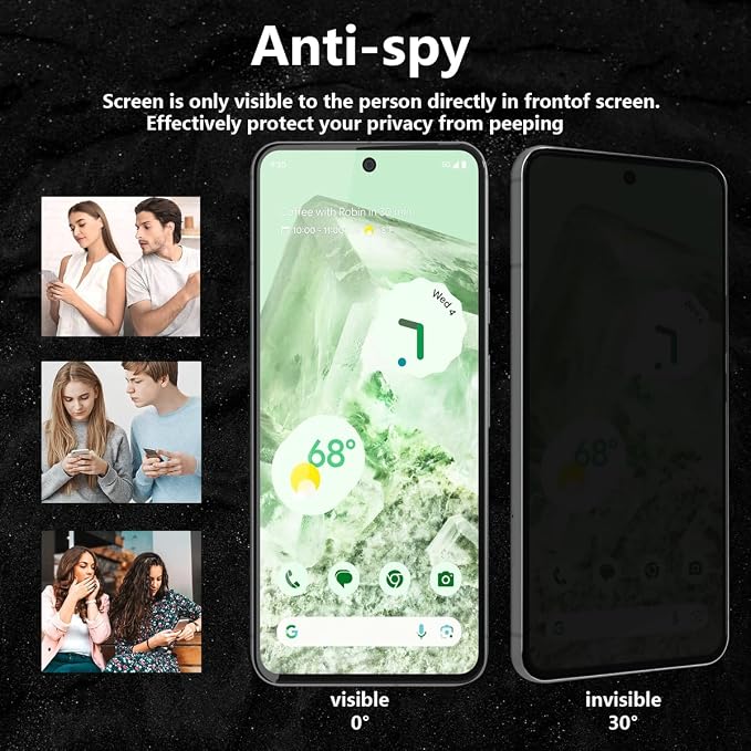 1 Pack for Google Pixel 8 Privacy Screen Protector. Anti Scratch, Self-Healing - Image 4
