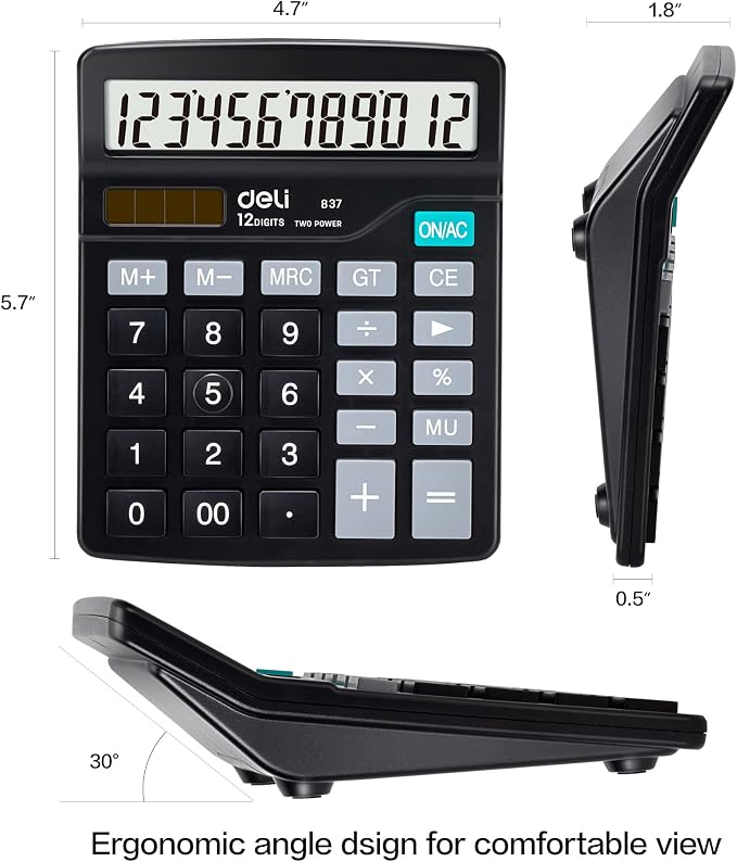 Calculator, Deli Standard Function Desktop Calculators - Image 2