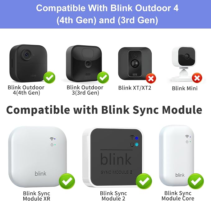 Wall Mount for Blink Outdoor 4 and Outdoor, 4 Pack Weatherproof Protective - Image 2