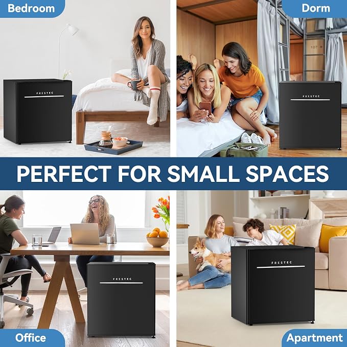 1.7 Cu.Ft Mini Fridge with Freezer, Mini Fridge for Bedroom, Small Refrigerator, Dorm Refrigerators with Freezer, Compact Refrigerator for Office, Apartment, Bedroom (Black) - Image 8