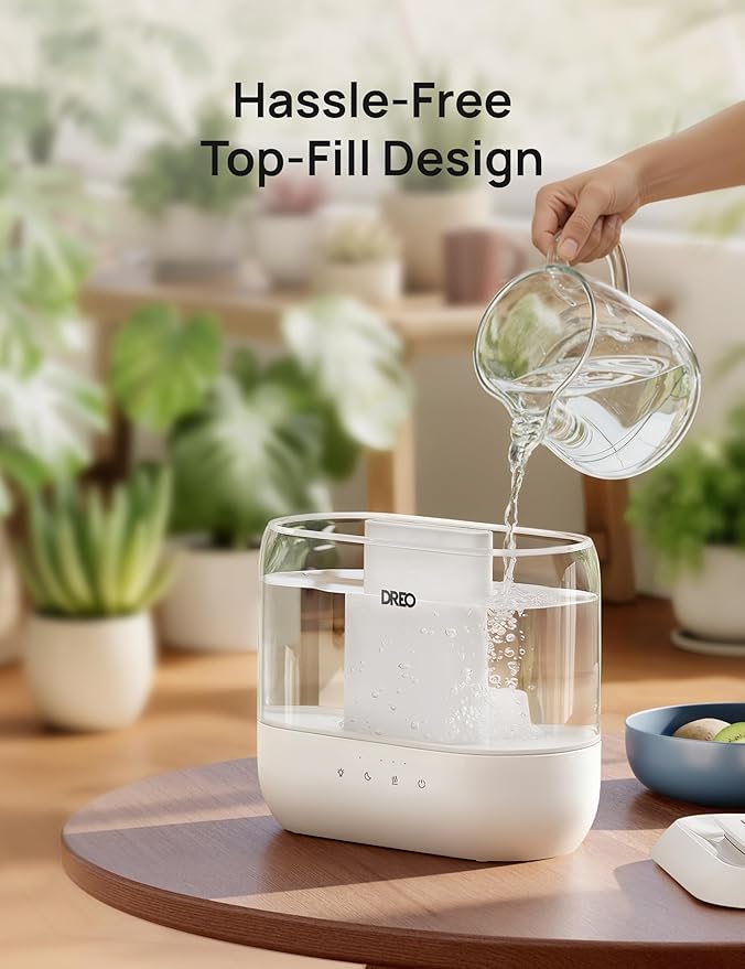 Dreo Humidifiers for Bedroom, 4L Top Fill for Large Room, 36H Runtime, 28 dB Quiet Supersized Cool Mist Air Humidifier for Baby Nursery, Plants, Indoor, Night Light, Easy to Clean & Fill, White - Image 6