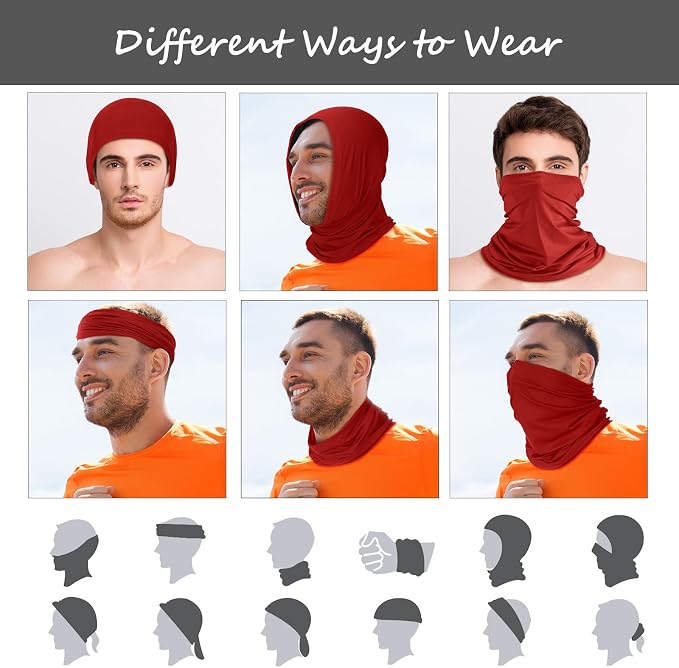 Geyoga 6 Pieces Summer UV Protection Cooling Neck Gaiter Face Clothing Neck - Image 3