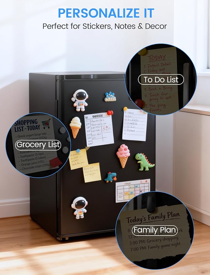 COWSAR 3.1 Cu.ft Mini Dorm Fridge for Bedroom Apartment Office, Black | Reversible Single Door, Adjustable Thermostat, Energy Saving, Remove Glass Shelves, Compact Small Fridge for College Dorm - Image 6