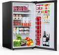 COWSAR 3.2 Cu.Ft Mini Fridge with Freezer for Bedroom Dorm, Black | Single Reversible Door, 7 Temperature Settings, Energy Saving, 2 Removable Glass Shelves, Small Refrigerator for Apartment by COWSAR