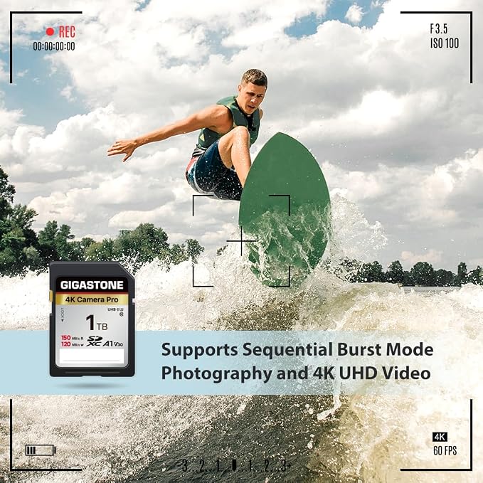 【5-Years Data Recovery】 GIGASTONE 1TB SDXC Memory Card 4K Pro Series Camera - Image 6