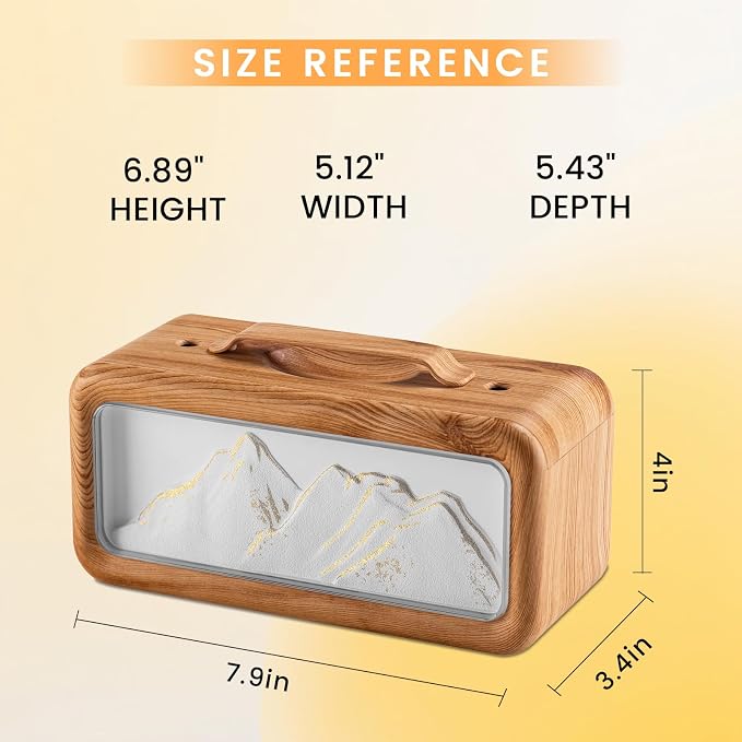 HEEYCEM Humidifiers for Bedroom, 600ml Cool Mist Humidifier with Night Light, 23dB Quiet Operation, Mini Baby Humidifier,for Bedroom, Nursery, Office, Plants(Wood Grain） - Image 3