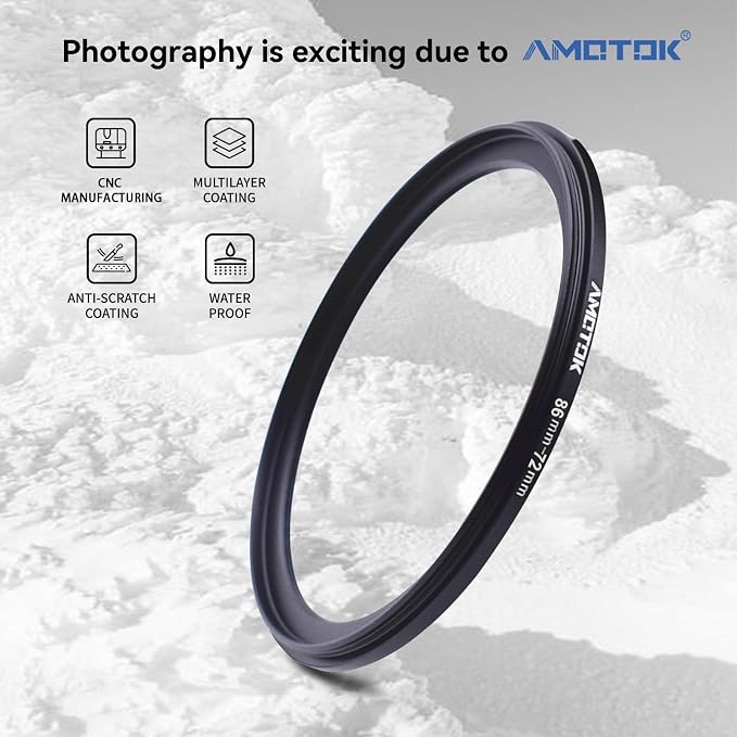 86mm Lens to 72mm Camera Lens Adapter, 86mm-72mm Filter Step-Down Ring - Image 3