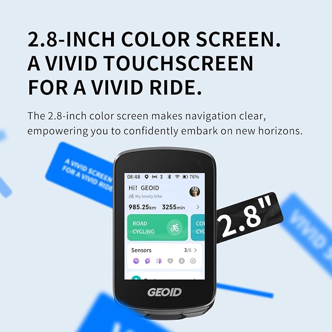 GEOID CC700 Pro 2.8" Color Touchscreen GPS Bike/Cycling Computer, Map Navigation - Image 2