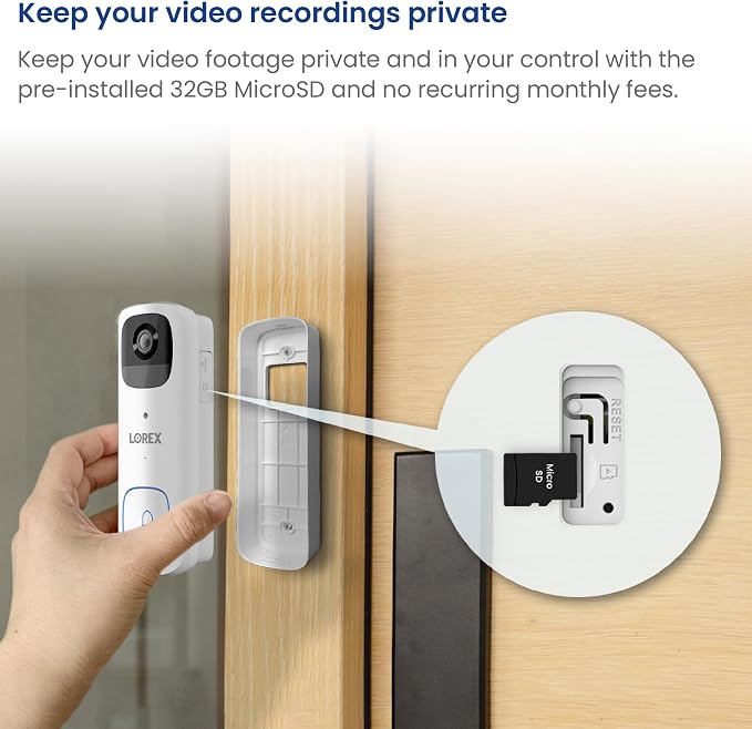 Lorex 2K Wireless WiFi Smart Video Doorbell Camera | No Subscription Fee | 32GB - Image 6