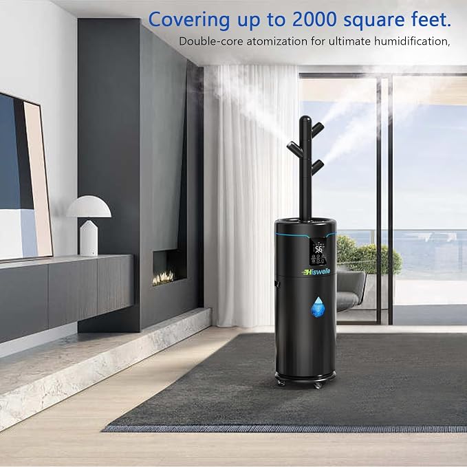 Large Humidifiers for Bedroom, 4.5 Gal Cool Mist Humidifier for Large Room Whole House with Remote Control, 800mL/h Output, 48H Runtime, Auto Humidistat, Wheels, Timer, Essential Oil Tray - Image 4