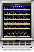 24 Inch Wine Fridge, 54 Bottle Wine Cooler Refrigerator with Stainless Steel Glass Door, LED Display, Upgraded Compressor, Built-In or Freestanding for Home Bar Kitchen by ORYMUSE