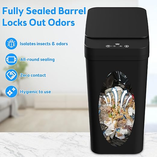 Bathroom Trash Can with Lid, KOEYLE 2 Pack 2.2 Gallon Automatic Touchless - Image 6