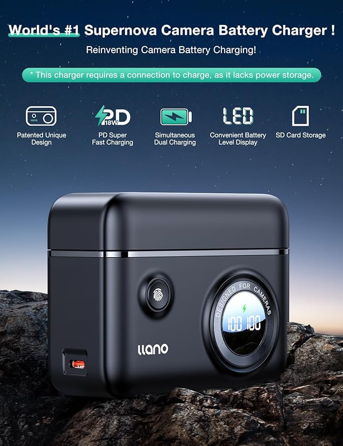 llano NP-W126s Camera Battery 18W Fast Dual USB C Charger, Compatible - Image 6