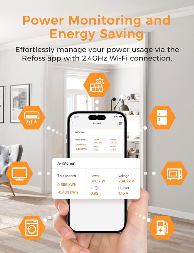 Refoss Smart Home Energy Monitor, Native Open API & Web UI, Real Time - Image 6