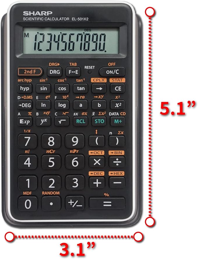 Sharp EL501X2BWH Engineering/Scientific Calculator - Image 3