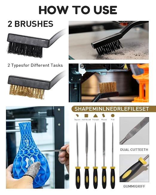 3D Printer Tools Kit, Deburring Tool, Brushes - Image 4