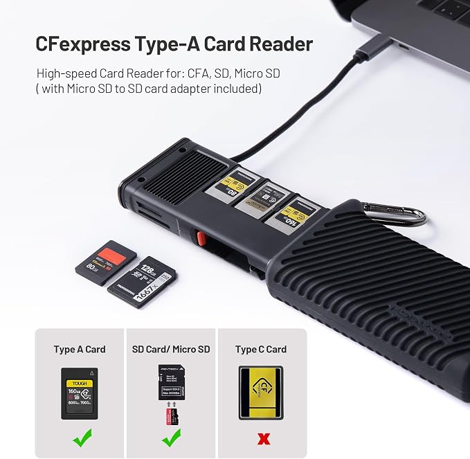 PGYTECH CreateMate USB 3.2 CFexpress Type A Card Reader 10Gbps, CFexpress Type - Image 2
