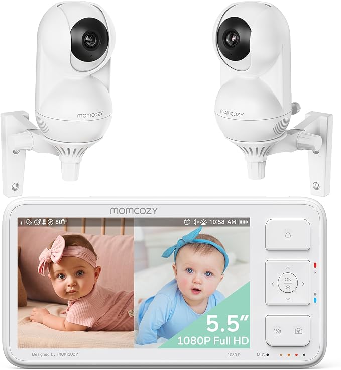 Momcozy Baby Monitor with 2 Cameras 5.5" 1080P Full HD Split Screen Video Baby - Image 9