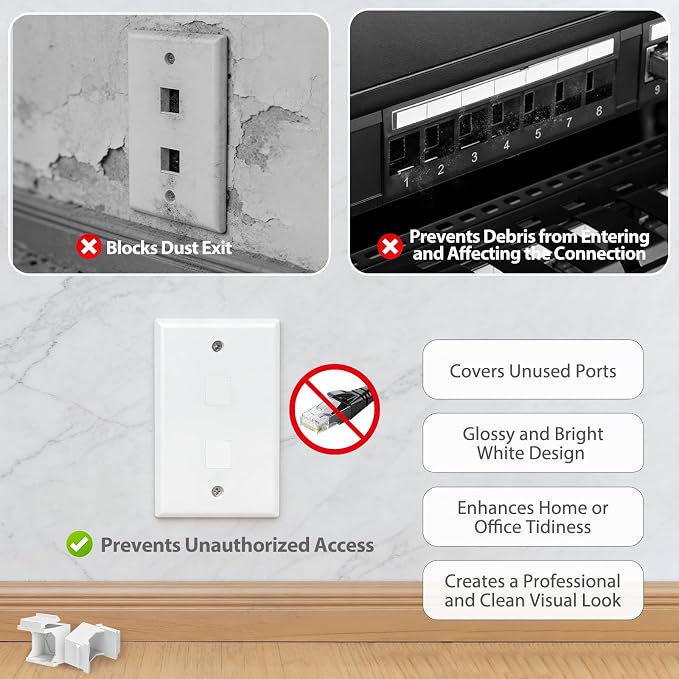 50-Pack Blank Keystone Jack Insert - Image 3