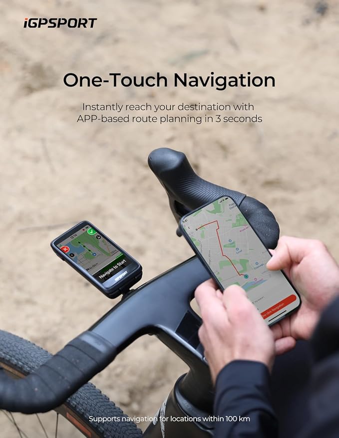 iGPSPORT BiNavi Bike Computer, 3.5‘’ Touch Screen Map Navigation Music Control - Image 8