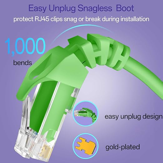 Cat 6 Ethernet Cable 3FT, Cat6 Ethernet Patch Cable 10Gbps, High-Speed UTP Cat6 - Image 4