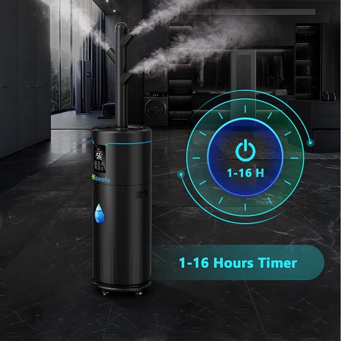 Large Humidifiers for Bedroom, 4.5 Gal Cool Mist Humidifier for Large Room Whole House with Remote Control, 800mL/h Output, 48H Runtime, Auto Humidistat, Wheels, Timer, Essential Oil Tray - Image 8