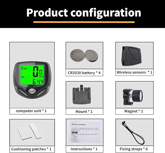 Bike Speedometer, Bicycle odometers, Bicycle Speedometer Wireless Cycle Bike - Image 5