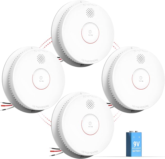 SITERWELL Smoke Detector, Hardwired Interconnected Smoke Detector, by SITERWELL