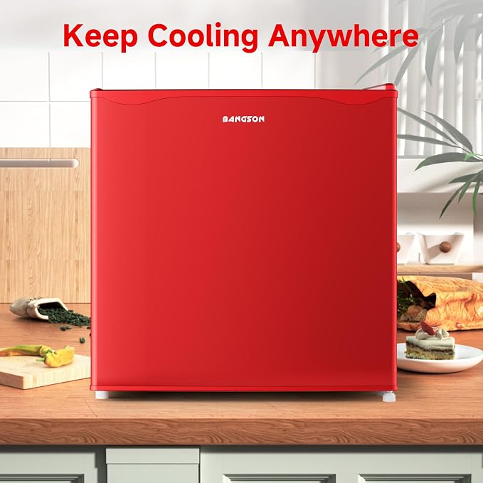 1.7 Cu.Ft Mini Fridge with Freezer for Dorm Office, Red | Compact Refrigerator Office, Energy Saving Small Fridge Reversible Single Door, Low Noise for Bedroom Small Apartment - Image 9