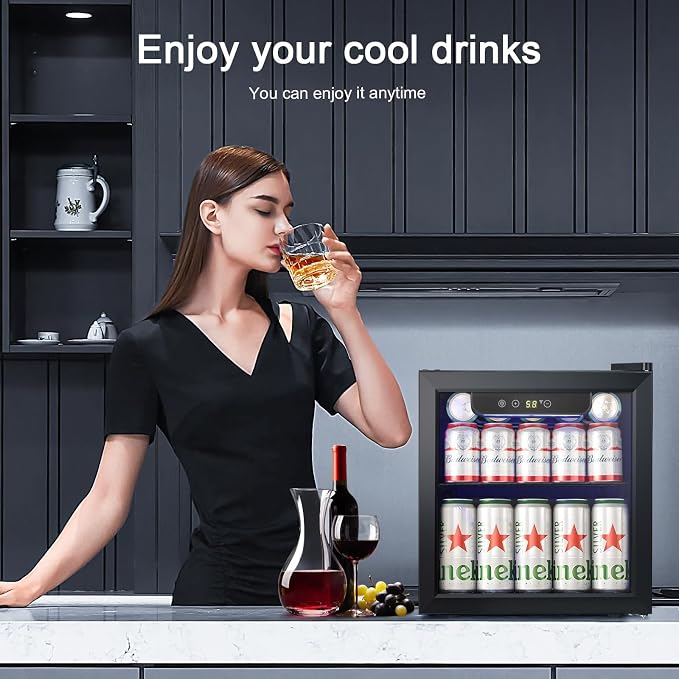 Antarctic Star Mini Fridge Cooler - 12 Bottle 48 Can Beverage Refrigerator Glass Door for Drinks or Beer Wine –Small Drink Dispenser for Home, Office or Bar, Electronic Temperature Control，1.3cu.ft. - Image 7