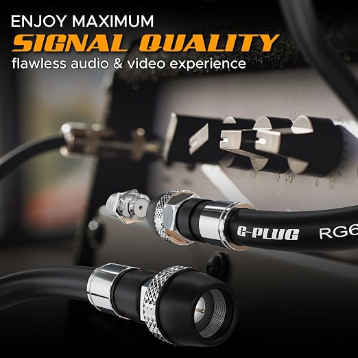 G-PLUG RG6 Coaxial Cable 200FT – Triple Shielded, Waterproof, 75 Ohm - Image 7