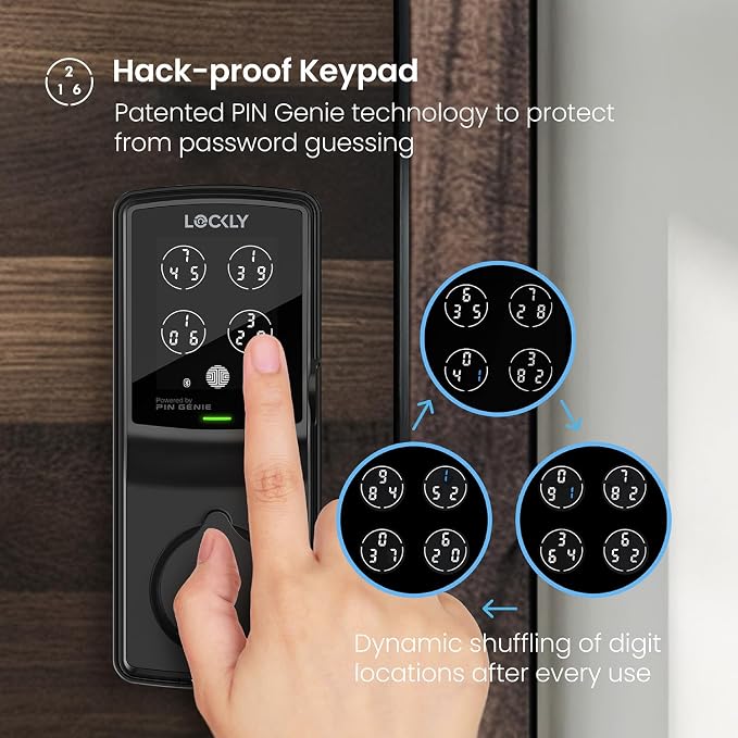 Lockly Secure Pro Smart Deadbolt Lock — Fingerprint Keyless Entry, PIN Genie® - Image 3
